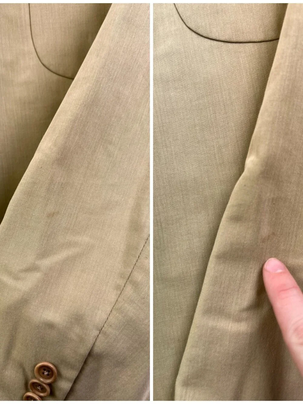 Samuelsohn Blazer Mens Tan 44L Long Wool Cotton Blend Suit Jacket Adult